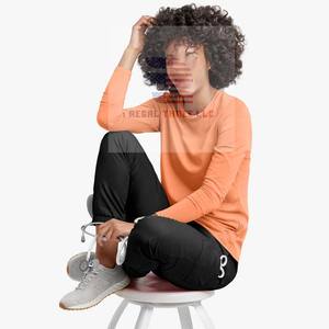 Uniforme médical personnalisé à manches longues pour infirmière Gommage à col rond extensible - Product Image 2