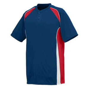 Séchage rapide respirant 100% Polyester Baseball Softball Jersey manches courtes vêtements de sport à deux boutons imprimé Logo de couleur personnalisé - Product Image 5