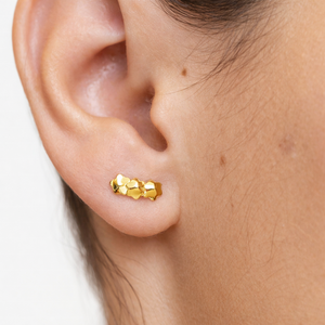 Pendientes de Oro Amarillo de 14K JJ BRAVO, Elegantes y Minimalistas, con Diseño Floral, Hechos a Mano, Regalo de Joyería para Mujer - Product Image 5