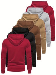 Vente en gros de sweatshirts à capuche surdimensionnés pour hommes en coton épais et éponge personnalisée sweatshirts à capuche décontractés à imprimé uni - Product Image 6