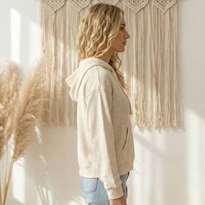 Sudadera con Capucha de Algodón Francés de Alta Calidad para Mujer, Bordado 3D Grande Personalizado, Estilo Holgado, Estampado para Invierno y Otoño - Product Image 5