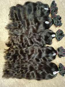 Cheveux humains indiens de vague naturelle d'excellente qualité de prolongements de cheveux vierges indiens - Product Image 2