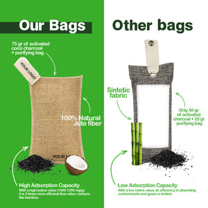 Sac purificateur d'air à base de charbon actif à la noix de coco avec logo personnalisé désodorisant solide pour la maison et la voiture contrôle de l'humidité et des odeurs fabriqué au Mexique - Product Image 2