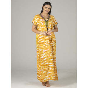 Evolove Camisón Largo Maxi Estampado de Viscosa Liva con Botones y Cremallera para Mujer, Ajuste Holgado, Tejido Suave - Product Image 6