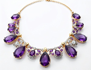 Fashion High Quality Wholesale <b>Crystal</b> 18k Natural Amethyst Stone Jewelry <b>Pendant</b> Necklace For Women - Product Image 4