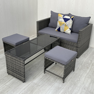 Moderno 4 piezas PE Rattan al aire libre Mimbre Patio Muebles Set 4P00078 para jardín Patio Escuela Sala Hospital Villa - Product Image 1
