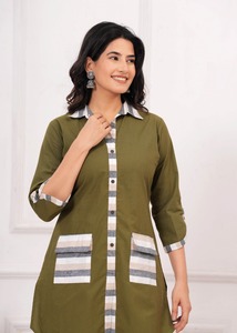 Conjunto Kurti para todas las estaciones para mujer con pantalón: La moda cumple con la funcionalidad accesible a un precio razonable - Product Image 4