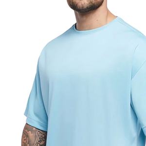 Venta al por mayor 2025 verano hombres camiseta de gran tamaño nuevo diseño con patrón sólido Jersey tela 240 gramos peso bajo MOQ - Product Image 3