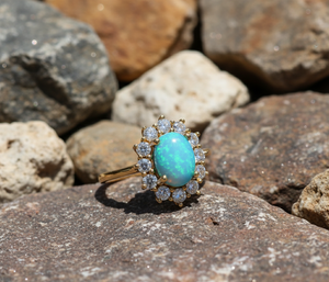 Anillo de Eternidad Clásico para Mujer, Chapado en Oro, Plata de Ley 925, Ópalo Teñido, Circonita Cúbica - Product Image 5