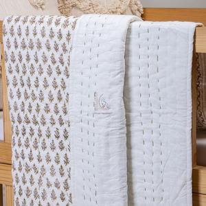 Wholesale Best Price Reversible Baby Quilt Handblock Printed Cotton Dry Cleaned <b>Bedding</b> Winter Blanket for Children - Product Image 1