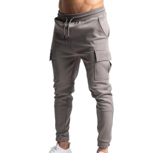Pantalon de jogging décontracté pour homme, coupe ajustée, 100 % coton, haute qualité, taille élastique, cordon de serrage, poches cargo - Product Image 2