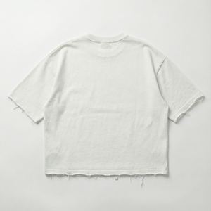 Camiseta Corta de Corte Cuadrado para Hombre, 100% Algodón Pesado, Estilo Desgastado Personalizado con Gráficos en 3D, Dobladillo sin Rematar, Estilo Urbano, Alta Calidad, Alto Gramaje - Product Image 3