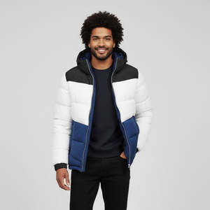 High Quality Puffer <b>Jacket</b> for Men's Winter Warm Casual Wear Zipper Closure <b>Padded</b> Stand Collar <b>Hooded</b> Bubble Men's <b>Jackets</b> - Product Image 5