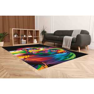 Alfombra para Perros con Diseño de Arcoíris: Alfombra Interior Delgada Antideslizante con Estampado, Alfombra Suave con Pelo Corto - Product Image 4