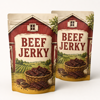 Sachet Doypack à fermeture éclair imprimé numériquement, à faible MOQ, pour viande séchée de bœuf, aliments pour animaux de compagnie, chewing-gum, qualité alimentaire, résistant à l'humidité