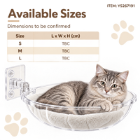 Hamac carré en peluche crème Yangyangpet avec rebord surélevé pour chat, idéal comme perchoir de bureau