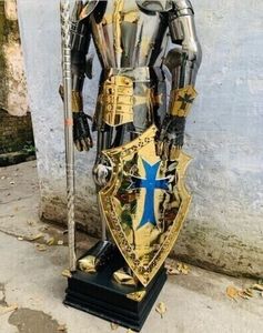 Traje de armadura de cuerpo completo de caballero templario Medieval de alto grado, traje de Guerrero fuerte para eventos, actuaciones de Cosplay, exhibición de coleccionista - Product Image 3