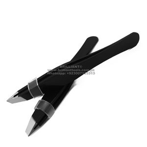 Pinzas profesionales de acero inoxidable de alta calidad para cejas, Punta inclinada, logotipo personalizado, herramientas de maquillaje personalizadas, instrumentos de belleza - Product Image 2