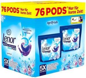Lenor น้ำยาซักผ้าอเนกประสงค์สำหรับ Allin1 pods, น้ำยาซักผ้าอเนกประสงค์ขนาด76นิ้วทำความสะอาดได้อย่างล้ำลึกและมีความสดใหม่ยาวนาน - Product Image 6