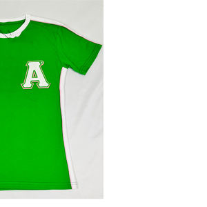 T-shirt personnalisé pour femmes AKA Iota Phi Lambda, motif lettres, manches régulières, imprimé streetwear, col rond, blanc vert uni teint - Product Image 2