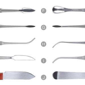 ชุดเครื่องมือขูดขี้ผึ้งฟัน 10 ชิ้น มีดขูดปูนปลาสเตอร์ สแตนเลสอเนกประสงค์ สำหรับงานทันตกรรม - Product Image 3