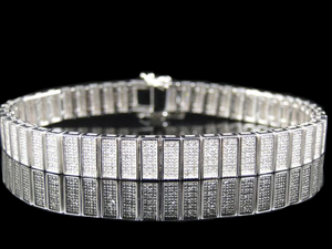 Nueva y elegante pulsera de plata de ley S925 Iced Out VVS Clarity Moissanite Round Diamond Hip Hop para hombres - Product Image 4