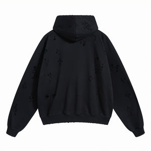 Sweat à capuche zippé épais unisexe avec imprimé araignée, coupe oversize, fabrication sur mesure, collection essentiels - Product Image 4