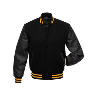 Chaqueta Varsity de Béisbol Lisa para Mujer, Personalizable, con Mangas de Cuero, Chaquetas de Lana y Cuero, Precio al por Mayor - Product Image 2