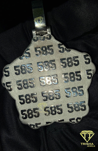 Colgante de logotipo en capas de diamante cultivado en laboratorio, colgante de Hip Hop de Plata de Ley 925 con logotipo personalizado - Product Image 3