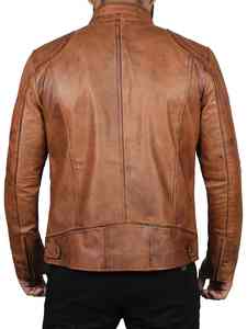 Veste en cuir matelassée à capuche longue sur mesure pour homme Marron clair en peau de mouton Imperméable Mode d'hiver - Product Image 2