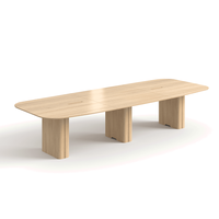 Table de conférence ovale moderne en bois avec chaises, ensemble de table de réunion de bureau pour 6 à 8 personnes, mobilier de salle de réunion