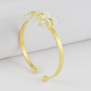 Wholesale Price Gold-Plated Clear Quartz <b>Bracelets</b> for Women Trendy Wedding Anniversary & Party Gift - Product Image 2