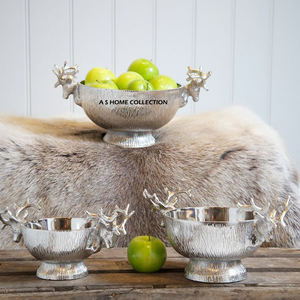 Bol en aluminium de haute qualité, design feuillage, pour servir des salades de fruits, pour la table à manger, ustensiles de cuisine, utilisation en restauration - Product Image 2