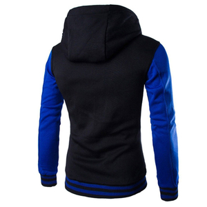 Sudadera con capucha informal para hombre invierno 100% algodón térmico Tech polar azul real negro dos tonos - Product Image 2