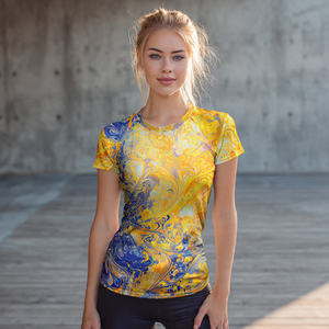 Camiseta Deportiva Estampada para Gimnasio, 100% Poliéster Algodón, Camiseta de Yoga para Mujer, Camiseta de Ejercicio de Yoga por Sublimación - Product Image 2