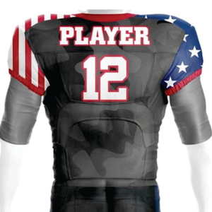 Avengers Camo 100% Polyester sublimé uniforme de Football américain pour hommes respirant personnalisé matériel sergé équipe maillot court - Product Image 3