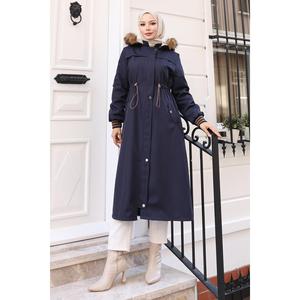 Manteau long décontracté noir à manches longues Mega Merchant 90785 - Product Image 6