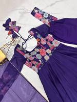 Robe de soirée décontractée trois pièces en organza épais, manches longues, broderies, longueur cheville, sans plis, matériaux recyclés, vente chaude