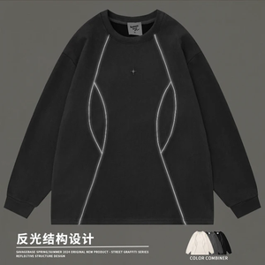 Wholesale Promotional Heavy Weight Blank Custom Pullover 95% Cotton 320G <b>Sweater</b> <b>Fleece</b> Crewneck Men Sweatshirt - Product Image 2