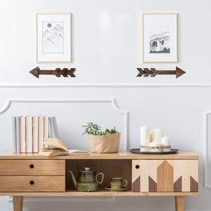 4 PCS Rustic Wood Arrow <b>Sign</b> Wall Decor Dark <b>Wooden</b> Arrows Farmhouse And Home Hanging Decoration for Home Or Wedding - Product Image 6
