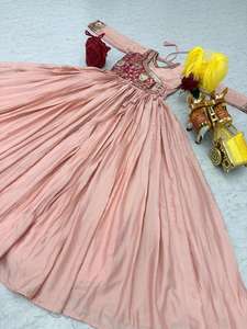 Indian Ethnic Wear Georgette Pink Lehenga Choli Dupatta Digital Print Sequence Embroidery Work for Party Occasions - Product Image 4