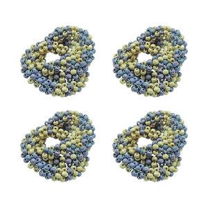 Rond de serviette crème aqua fait à la main décoration de table pour les mariages et les vacances de Noël en bois de papier pour des occasions spéciales - Product Image 2