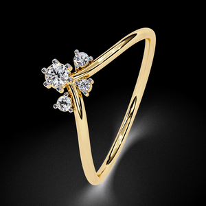 Anillo de Diamantes Minimalista y Elegante de Primera Calidad, Oro de 14K y 18K, Anillo de Boda con Mariposa, Joyería Fina para Mujer - Product Image 4