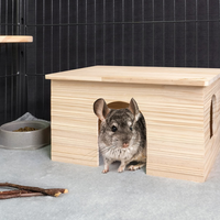 Nouveau design maison en bois naturel avec fenêtre pour hamster produits pour animaux de compagnie chinchillas de cochon d'inde vente en gros du Vietnam