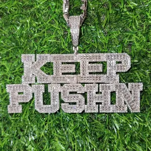 จี้เพชรโมอิสซาไนต์แบบสั่งทำพิเศษ พร้อมสร้อยเชือกแพลตตินัม สแตนเลส สไตล์ฮิปฮอปสุดยูนีค - Product Image 2