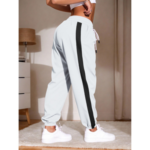 Pantaloni sportivi comodi Casual da donna con strisce laterali da jogging atletico per palestra o abbigliamento da ginnastica per uso domestico - Product Image 2
