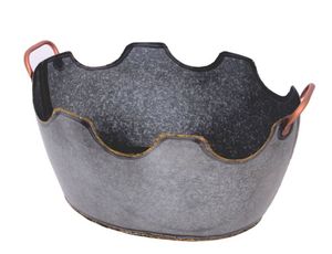 Cesta de maceta galvanizada Forma redonda Juego de último diseño más exigente de 3 macetas y maceta con asa a granel - Product Image 4