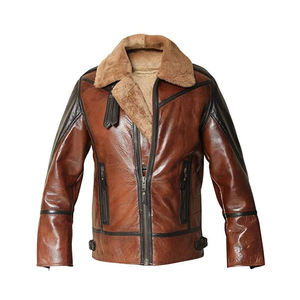 Chaqueta de Cuero Genuino para Hombre, Estilo Motociclista, Corte Ajustado - Product Image 1