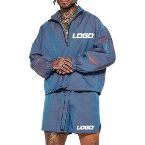 OEM Wholesale Windbreaker 2 Pcs Set Tracksuit High Quality <b>Nylon</b> <b>Shorts</b> Set Custom Double Layer Unisex Windbreaker Sets - Product Image 1