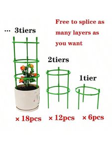 Jaula redonda para tomate para enrejado de plantas de tomate de jardín, jaulas de tomate de hasta 60 "de altura, estacas de soporte para plantas resistentes, tomate apilable - Product Image 3